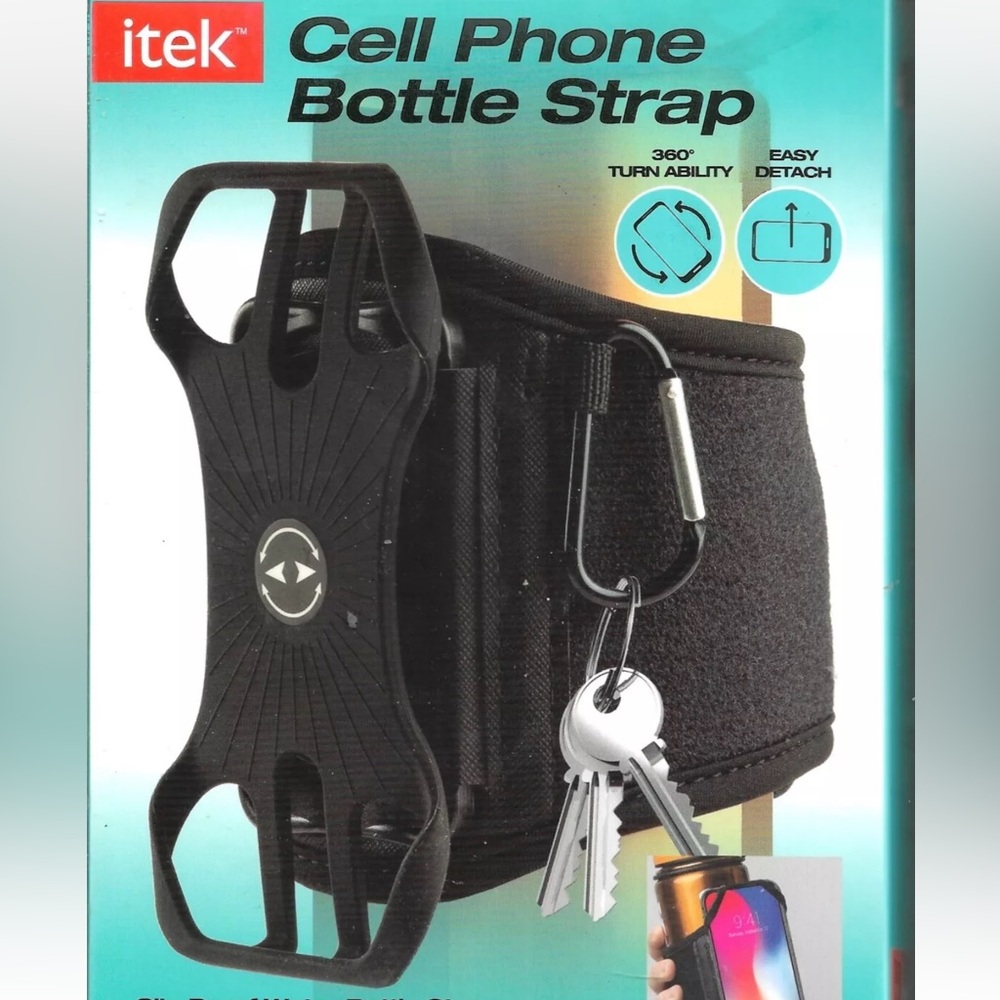 NIB Cell Phone Bottle Strap 360° Rotation Silicone Material Detachable